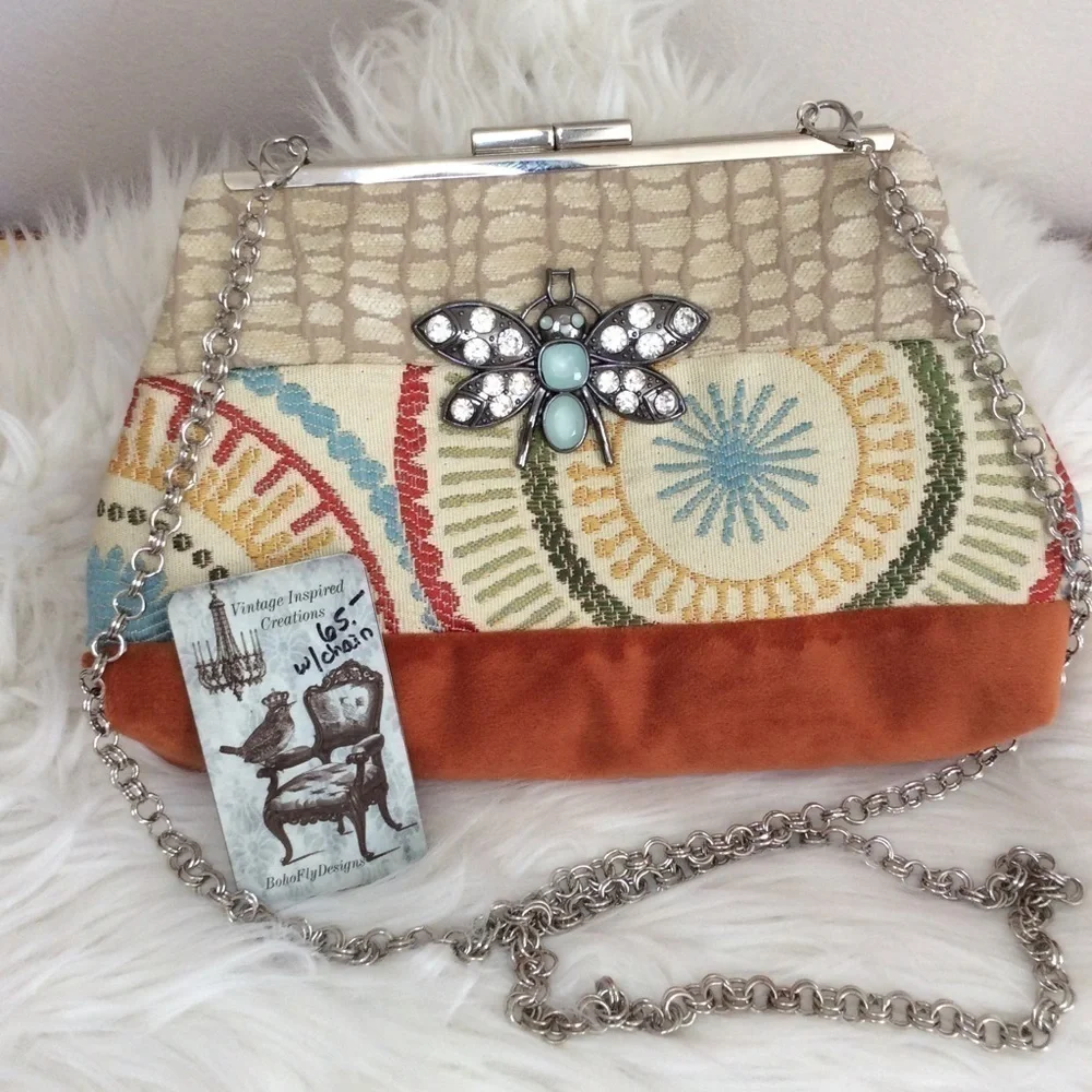 NWT Boho Fly Designs Fabric Clutch